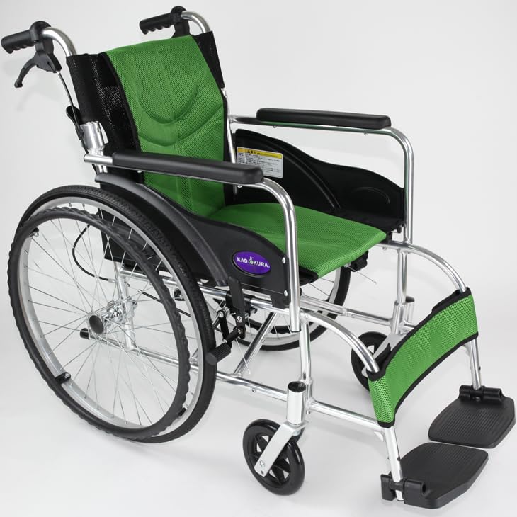 カドクラ　スポーツタイプ自走用車椅子 グリーン折りたたみ式 Amazon | カドクラ 自走用軽量車いす 車イス 車椅子 禅ライト G201-GR